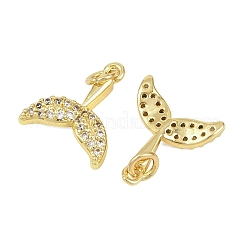 Латунные микропаве прозрачные подвески с фианитом&nbsp;KK-D218-20G-01