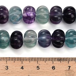 Нити резных бусин из натурального флюорита G-L634-O02-02