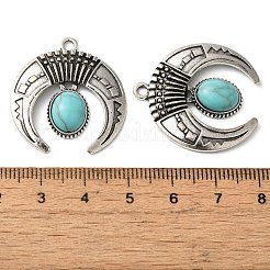 Подвески из сплава в тибетском стиле с имитацией бирюзы FIND-NH0001-05AS