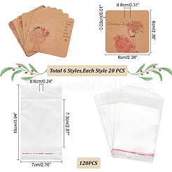 120 pz di espositore per fermagli per capelli in carta quadrata&nbsp;DIY-PH0013-50