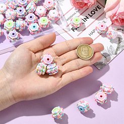 30шт 5 цвета непрозрачные акриловые бусины&nbsp;MACR-CJ0002-33