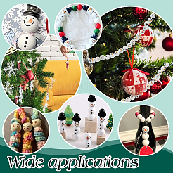 Рождественские печатные деревянные европейские бусы WOOD-PH0003-23