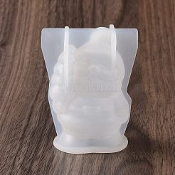 DIY 3D クリスマス サンタクロース ディスプレイ デコレーション シリコン像型  肖像彫刻樹脂鋳造鋳型  肖像彫刻用 UV樹脂＆エポキシ樹脂工芸品作り  ホワイト  49x48x61mm  内径：25x27mm&nbsp;DIY-G058-B05