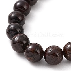 Braccialetto elasticizzato con perline di granato naturale&nbsp;BJEW-JB09175