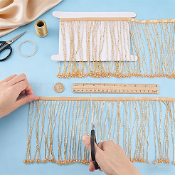 1 mètre de ruban à pompons en perles de verre&nbsp;DIY-FG0010-38E