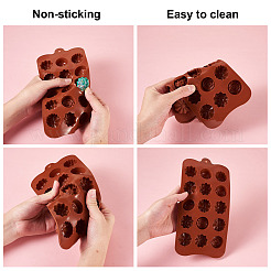 5 шт. 5 стильные 15-х полостные силиконовые Молды для помадки в форме цветка DIY-BG0001-05