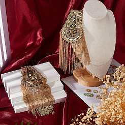 2 шт. железные и стеклянные эполеты аксессуары для костюма&nbsp;DIY-FH0009-04A