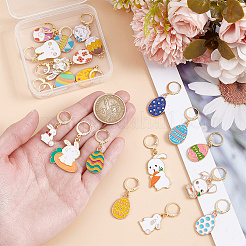 Эмалевые маркеры для стежков с замком и яйцом из сплава HJEW-GO00108