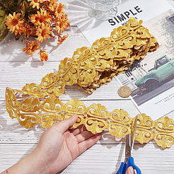 Лента с вышивкой металлической нитью в этническом стиле из полиэстера&nbsp;OCOR-WH0045-17