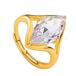 Verstellbare Fingerringe aus Messing mit klarem Zirkonia-Pavé&nbsp;WGA0EFE-01