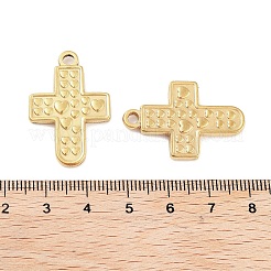 304ステンレスペンダント  ハートチャーム付きクロス  ゴールドカラー  30.5x20.5x3mm  穴：2.5mm&nbsp;STAS-P364-14G