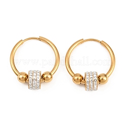 Pendientes de aro con rhinestone de acero inoxidable 304&nbsp;EJEW-T057-01G