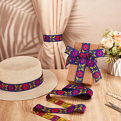 Этнический стиль цветочный узор вышивка полиэстеровые ленты&nbsp;OCOR-WH0104-04A