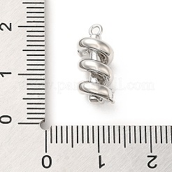 真鍮製マイクロパヴェキュービックジルコニアペンダント  スパイラル  プラチナ  16x7.5x7mm  穴：1.2mm&nbsp;LS-ZIRC-P113-01P