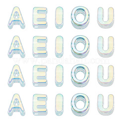 50 pièces 5 styles placage uv arc-en-ciel perles acryliques irisées&nbsp;OACR-TA0004-93A