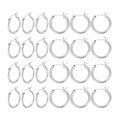 12 paio di orecchini a cerchio in ottone per donna&nbsp;EJEW-PH0001-42