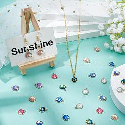 36 шт. 6-х цветные подвески из сплава светлого золота из смолы&nbsp;PALLOY-PH0001-82LG