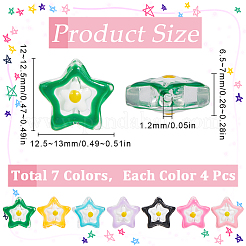 28шт 7 цвета нитей стеклянных бусин LAMP-SC0001-44