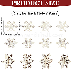 4 стиль рождественская тема необработанные деревянные сплошные витринные украшения&nbsp;DJEW-WH20002-21C