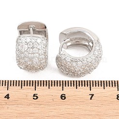 Boucles d'oreilles créoles en laiton zircon cubique micro pavé&nbsp;EJEW-Z164-21P