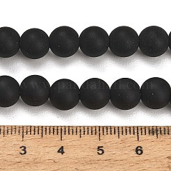 Stränge aus natürlichen brasilianischen schwarzen Onyxperlen (gefärbt und erhitzt)&nbsp;G-Z024-01B-8mm-01