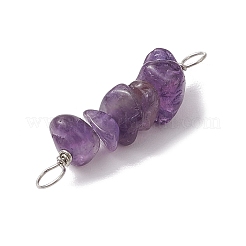 10 Stück 5 Stile Sternbild Naturgold Rutilquarz & Amethyst & goldener Glanz Obsidian & Erdbeerquarz & Lapislazuli Kupferdraht umwickelt Chip Perlen Verbinder Charms&nbsp;PALLOY-JF02905-03