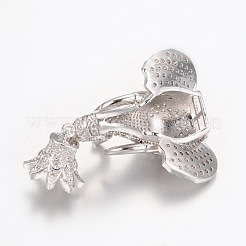 Латунный микро-паве кубический цирконий слон поручитель ZIRC-I017-21P