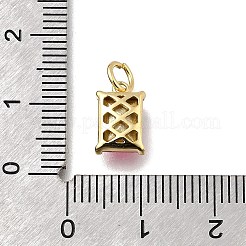 Прямоугольный латунный со стеклянными подвесками KK-G525-05G