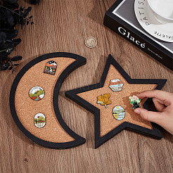 Настенная брошь с луной и звездой AJEW-WH0060-20