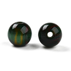 樹脂ビーズ  ラウンド  ツートン  グリーン  10mm  穴：2mm&nbsp;X1-RESI-YW0004-28B-08