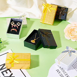 12 шт. подарочные коробки для хранения украшений из прямоугольной бумаги двух цветов&nbsp;CON-TA0001-21