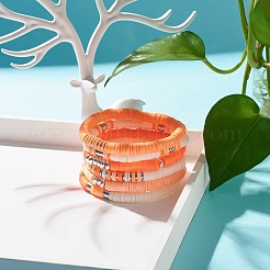 Набор эластичных браслетов hieishi из синтетического гематита и полимерной глины для женщин&nbsp;BJEW-JB07430