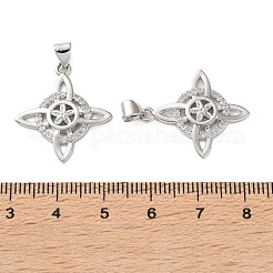 Halloween-Anhänger aus Messing mit Mikropavé-Fassung aus klaren Zirkonia&nbsp;KK-H279-11F-P