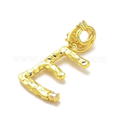 Placage en rack laiton micro pavé de zircone cubique breloques pendantes européennes&nbsp;KK-L210-015G-E
