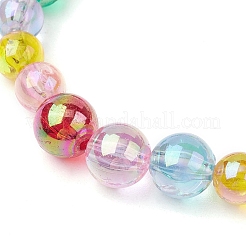 子供用ラウンドアクリルビーズストレッチブレスレット  カラフル  内径：1-3/4~2インチ（4.5~5cm）  1個/スタイル&nbsp;BJEW-JB11558-04