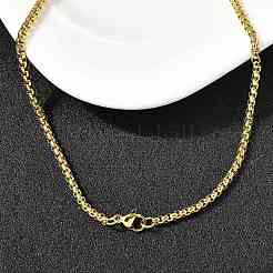 Ожерелья из цепочек-коробок из нержавеющей стали 201 толщиной 3 мм NJEW-C097-02G