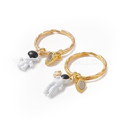 Брелок с подвеской в виде космонавта из окрашенного сплава для выпечки&nbsp;LS-KEYC-JKC00451