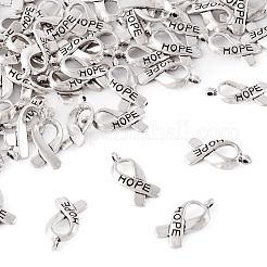 Сплавочные подвески ленты символа борьбы против рака молочной железы со словом 