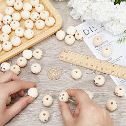 100шт деревянные европейские бусины с принтом WOOD-GF0002-06