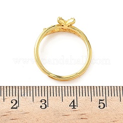 Латунные микро проложить пальцев кольца кубического циркония&nbsp;RJEW-H258-13G