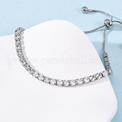 Браслеты-цепочки из нержавеющей стали 304 с прозрачными кубическими цирконами BJEW-G754-03P-03