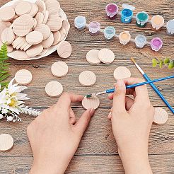 Cabochons en bois de peuplier naturel non fini&nbsp;WOOD-NB0001-94