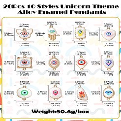 24 Stück 12 Stile Legierung Emaille Böse Augen Anschluss Charms&nbsp;FIND-CJ0003-14B