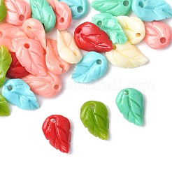 28 шт. двухцветные подвески-листочки из искусственного коралла&nbsp;CORA-FS0001-01