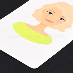 紙のピアスディスプレイカード  イヤリングホルダーカード  女の子の模様と長方形  薄緑  9x6x0.03cm  穴：5mmと1mm&nbsp;DIY-B061-05D