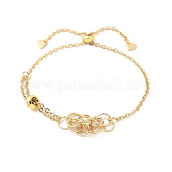 8шт 2 стиля регулируемый слайдер браслет из нержавеющей стали 304 изготовление AJEW-PH0011-83