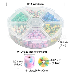150шт 6 цвета бусины из полимерной глины ручной работы CLAY-FS0001-21