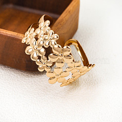 Bracciali aperti da donna in ferro con fiore cavo&nbsp;WG4A465-01