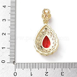 Ciondoli in ottone con micro pavé di zirconi rossi&nbsp;KK-A299-11G