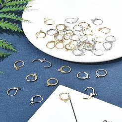 40 шт. 4 стиля фурнитуры для сережек с застежкой-молнией из нержавеющей стали 304&nbsp;STAS-FS0001-71